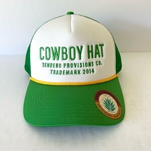 NEW Sendero Provisions Cowboy Hat Trucker Snap Back Baseball Green White